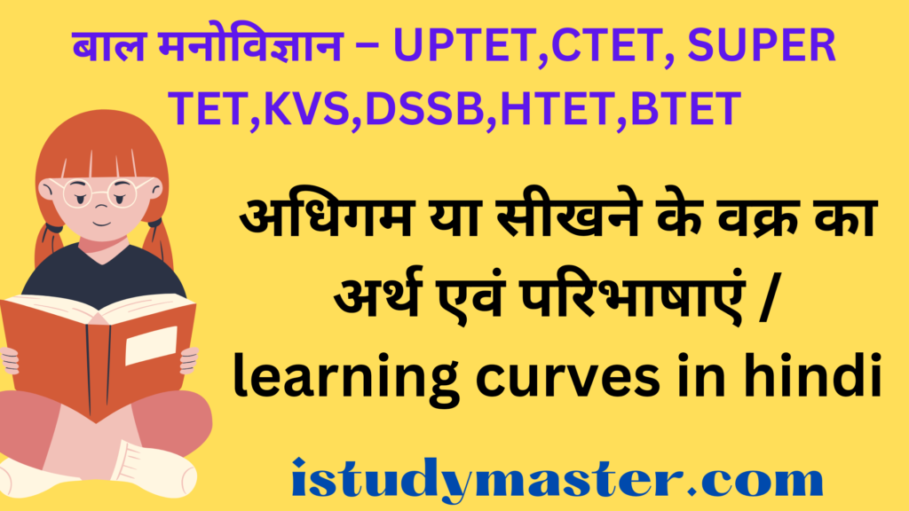 अधिगम या सीखने के वक्र का अर्थ एवं परिभाषाएं / learning curves in hindi