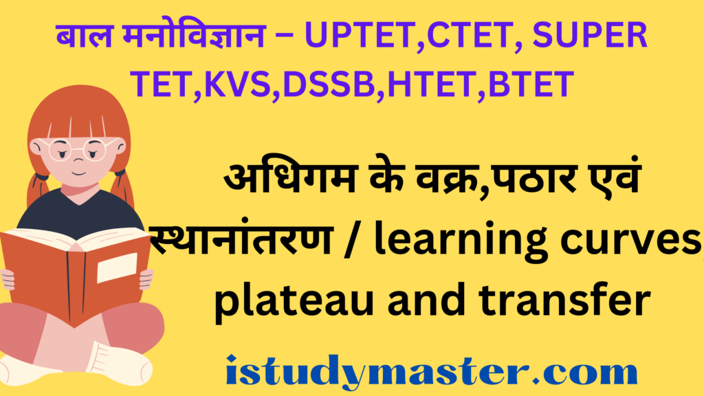 अधिगम के वक्र,पठार एवं स्थानांतरण / learning curves, plateau and transfer