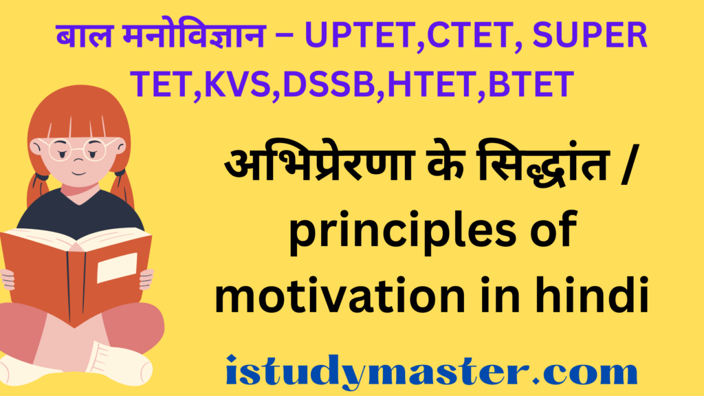 अभिप्रेरणा के सिद्धांत / principles of motivation in hindi